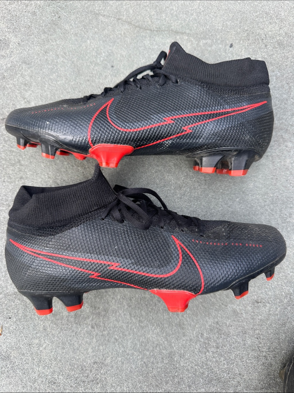 Nike soccer Cleats Superfly360 Black Red Mens size 8